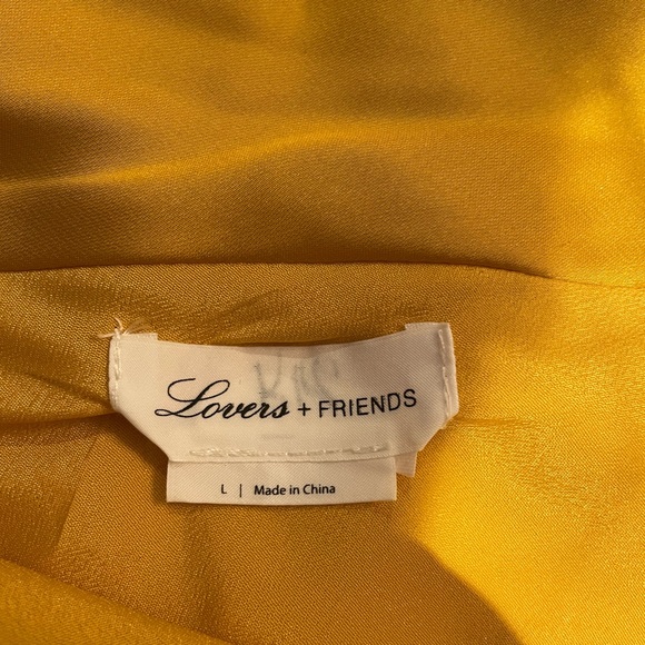 Lovers & Friends Boa Cowl Neck Yellow Satin Dress - Picture 4 of 8